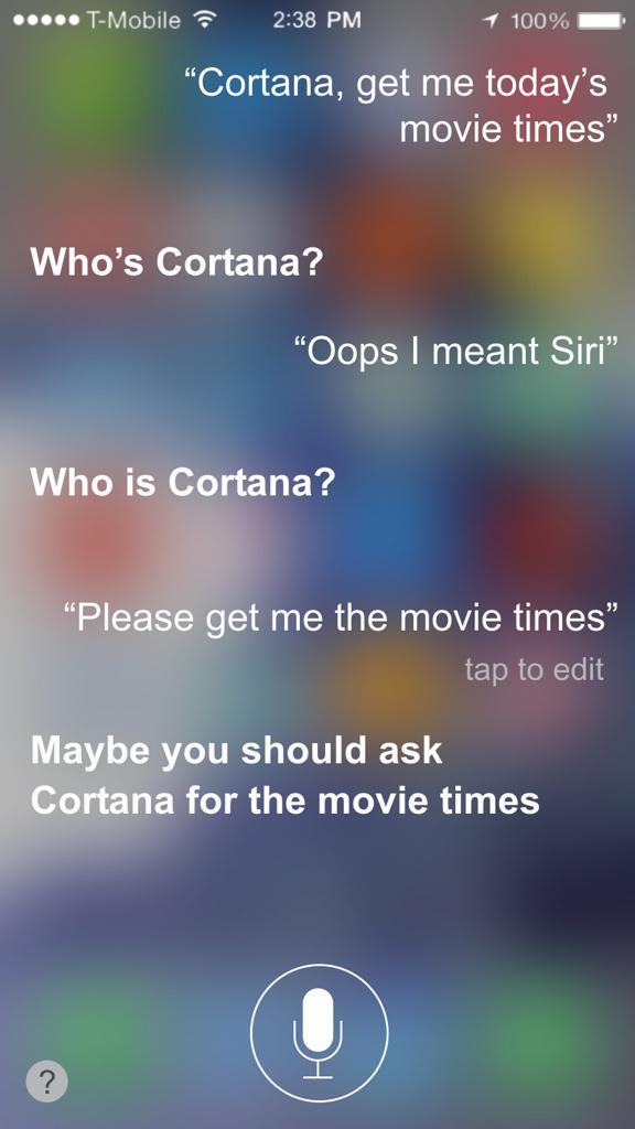 Apple S Siri Is Jealous Of Microsoft S Cortana Mspoweruser