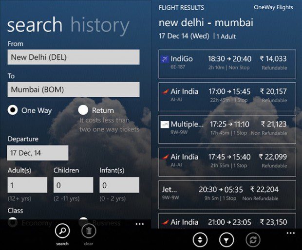 Makemytrip Windows Phone