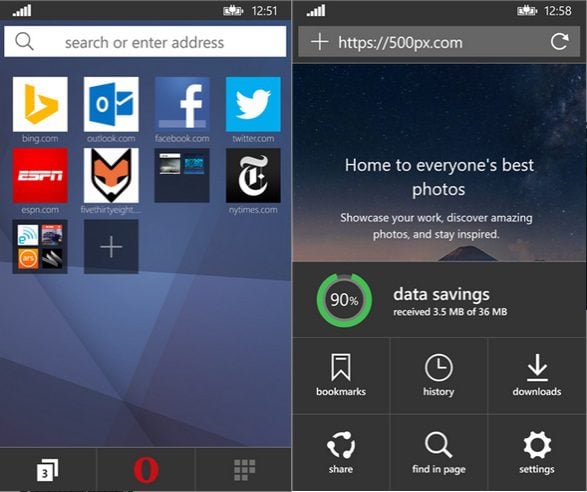 Opera Mini Beta Windows Phone