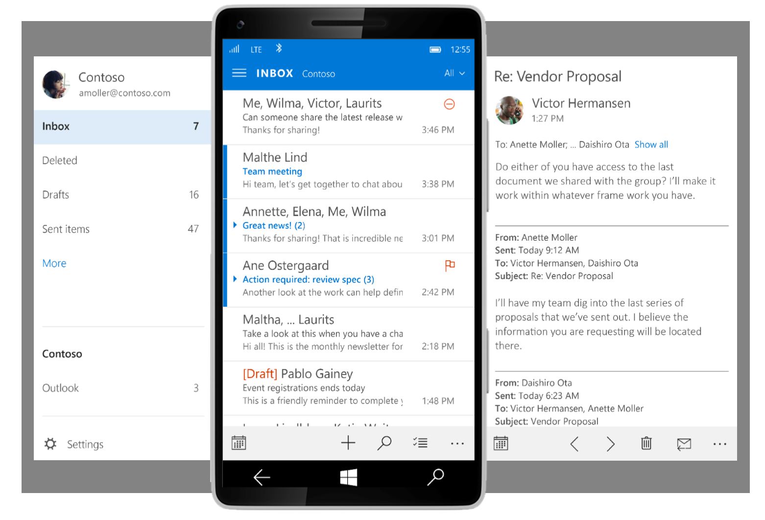 Windows 10 Outlook Mobile