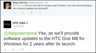 htc m8 windows 10 update