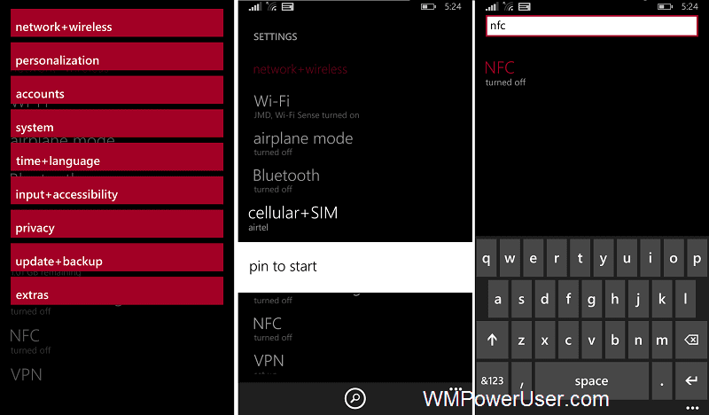 WP8.1 GDR2 Settings