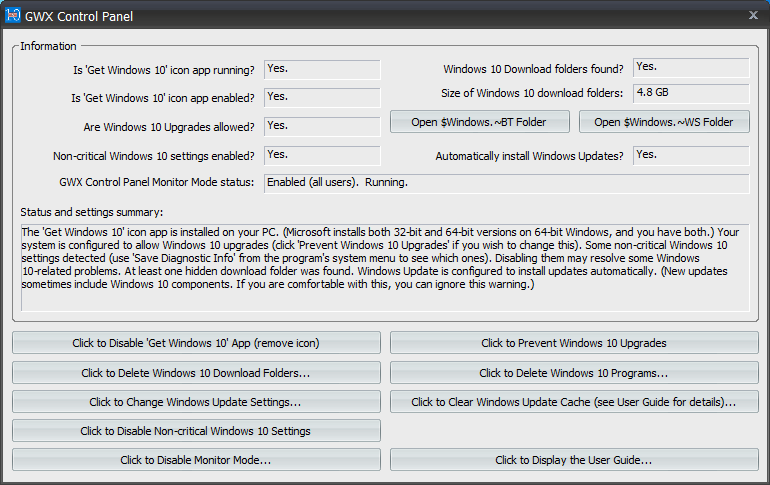 gwx control panel