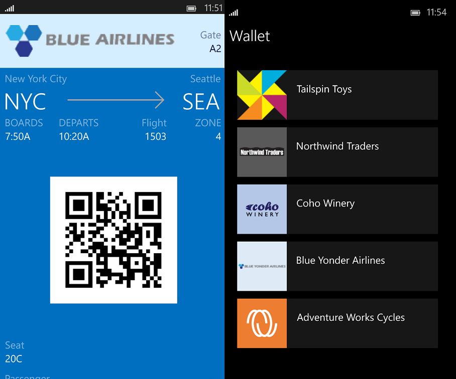 Wallet app Windows Store