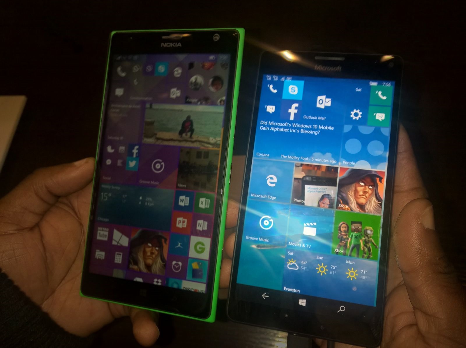Lumia 1520 vs 950 XL Front