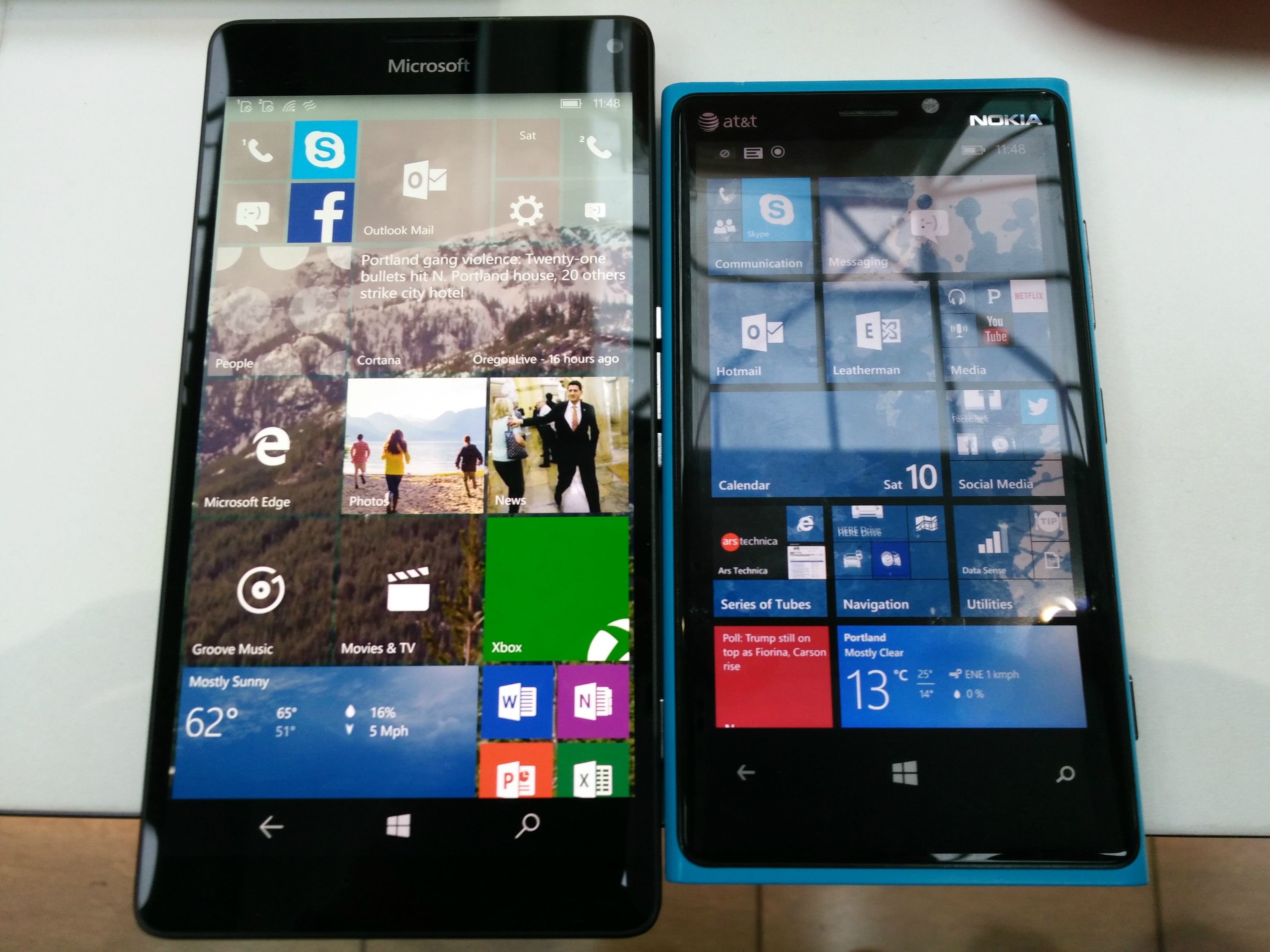 Lumia 920 vs 950 XL Front