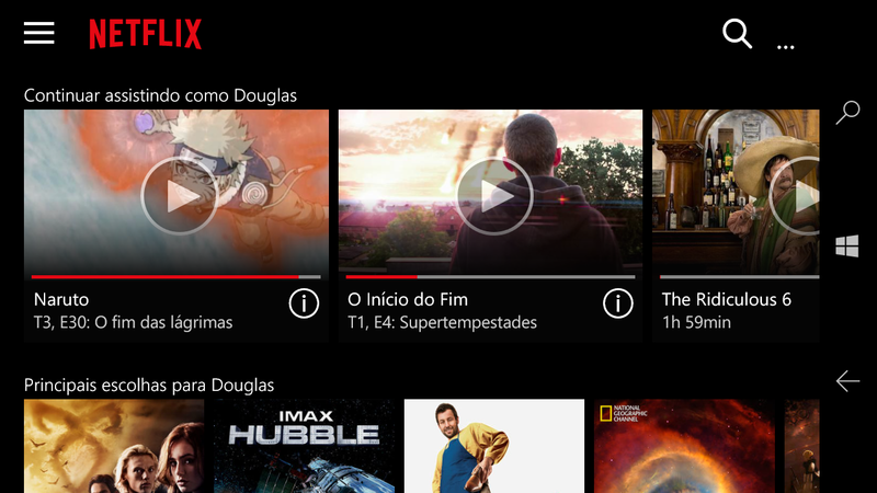 Netflix Universal Windows 10 Mobile