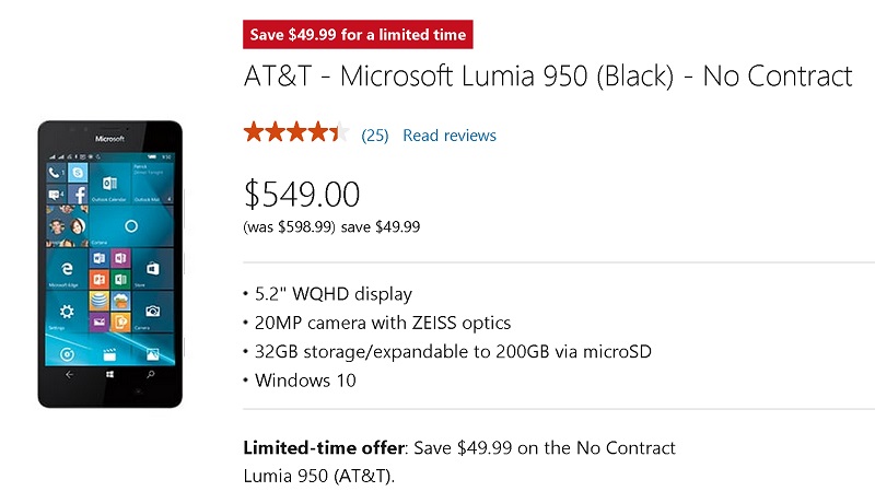 deal lumia 950 ATT