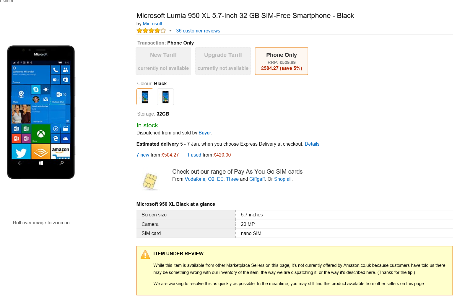 Amazon Lumia 950 XL