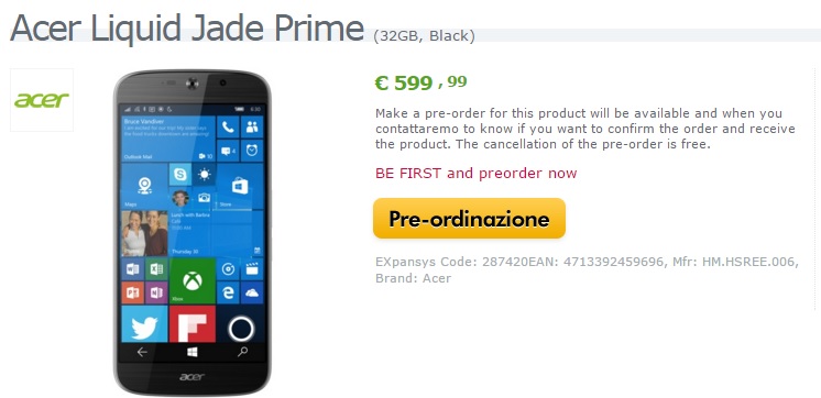 acer jade primo expansys