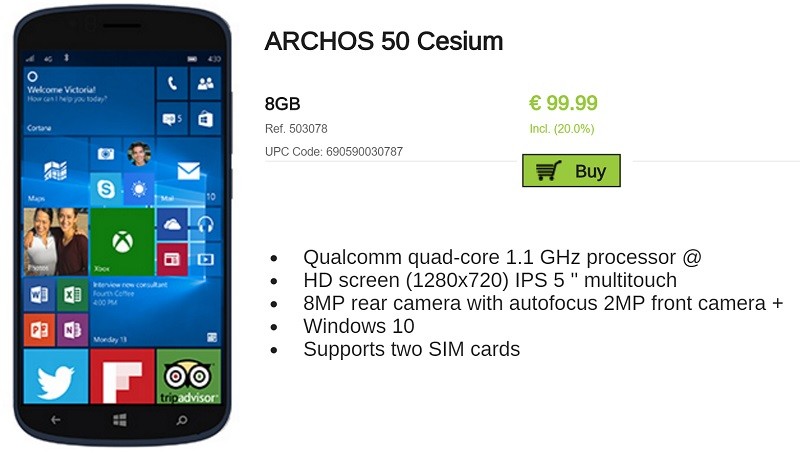 archos cesium 50