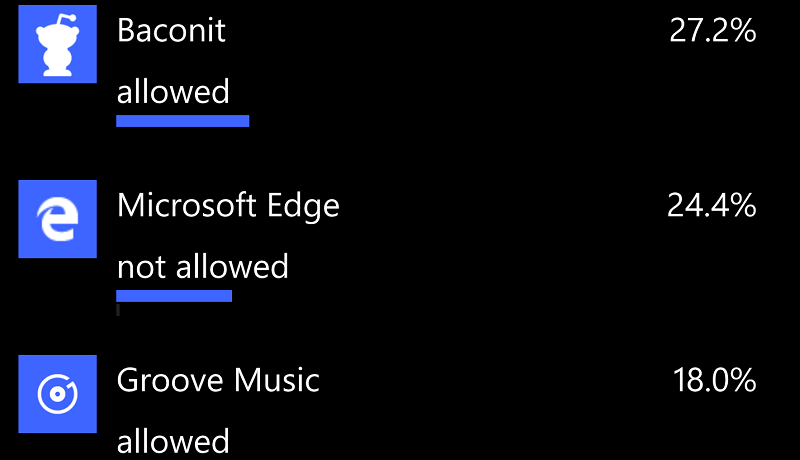 Edge is a battery drain