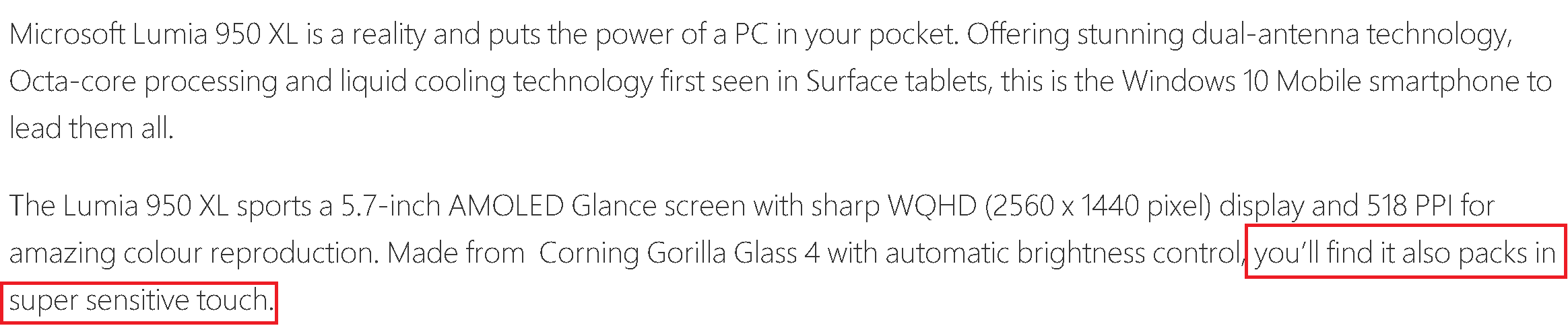 lumia 950 xl supersensitive touch