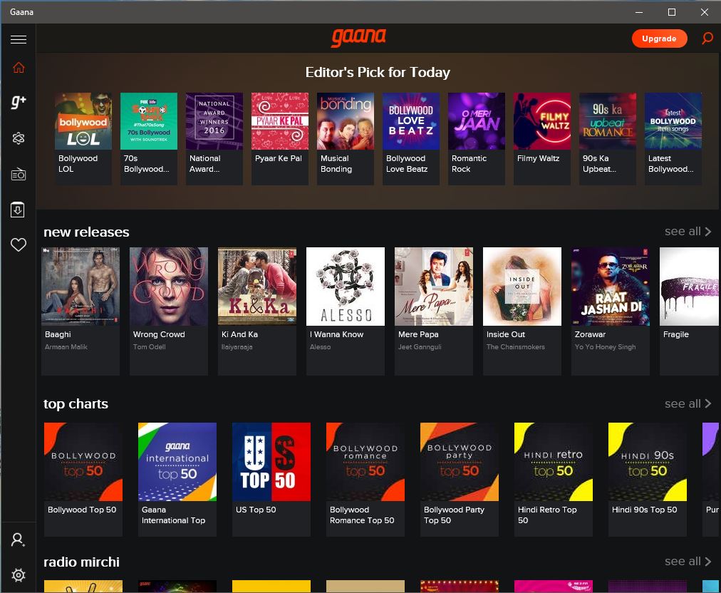 Gaana Windows App