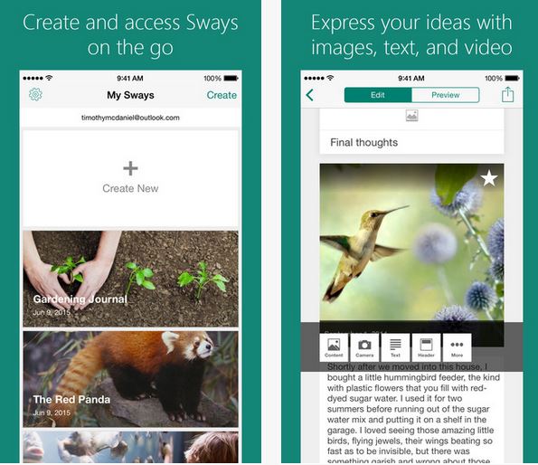 Microsoft Sway for iOS updated with new templates and more MSPoweruser