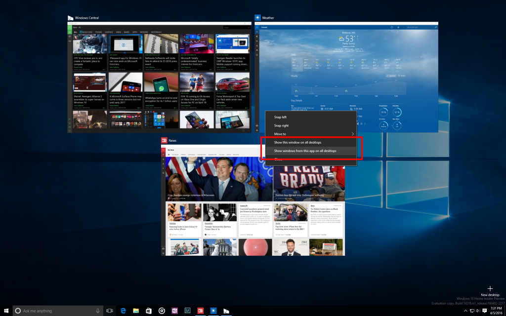 Windows 10 Virtual Desktop