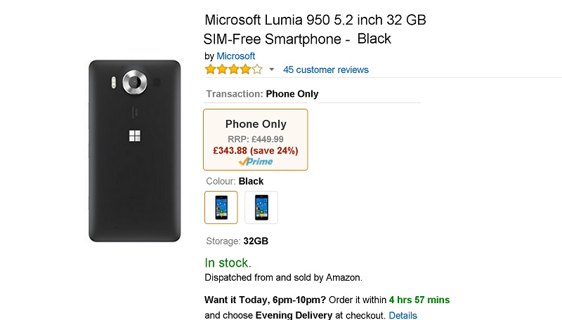 amazon deal lumia 950