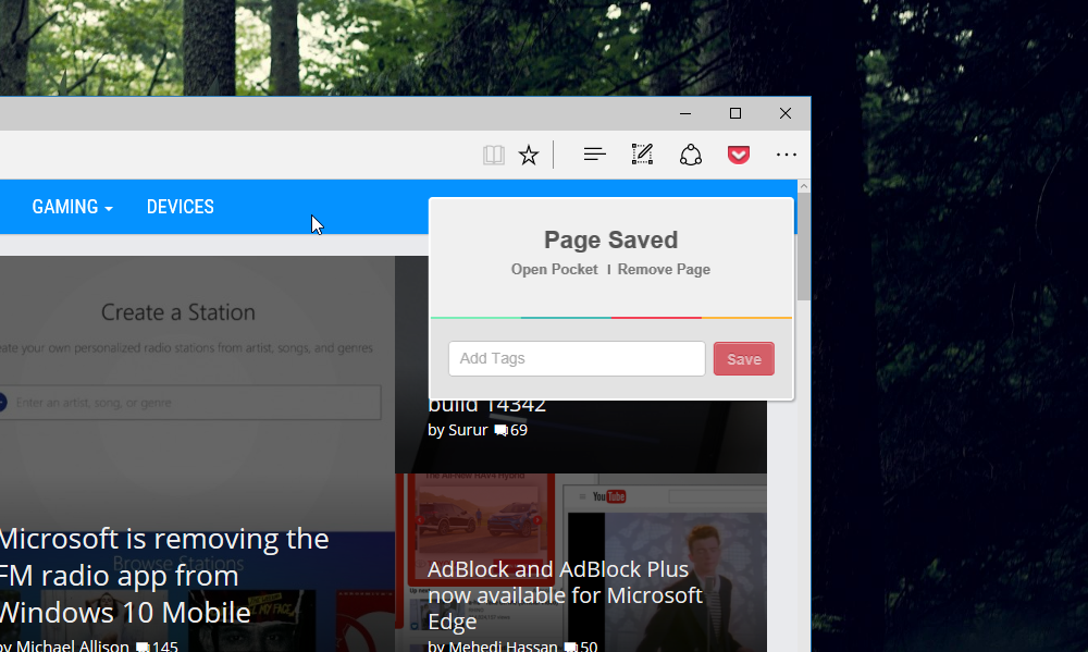 Pocket releases its official Save To Pocket extension for Microsoft