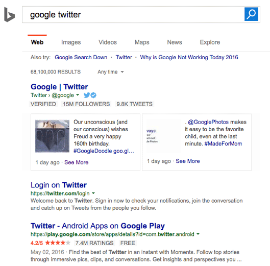 Bing twitter