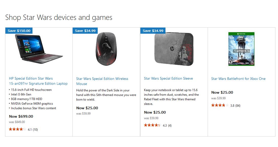 Star Wars Deals Microsoft Store