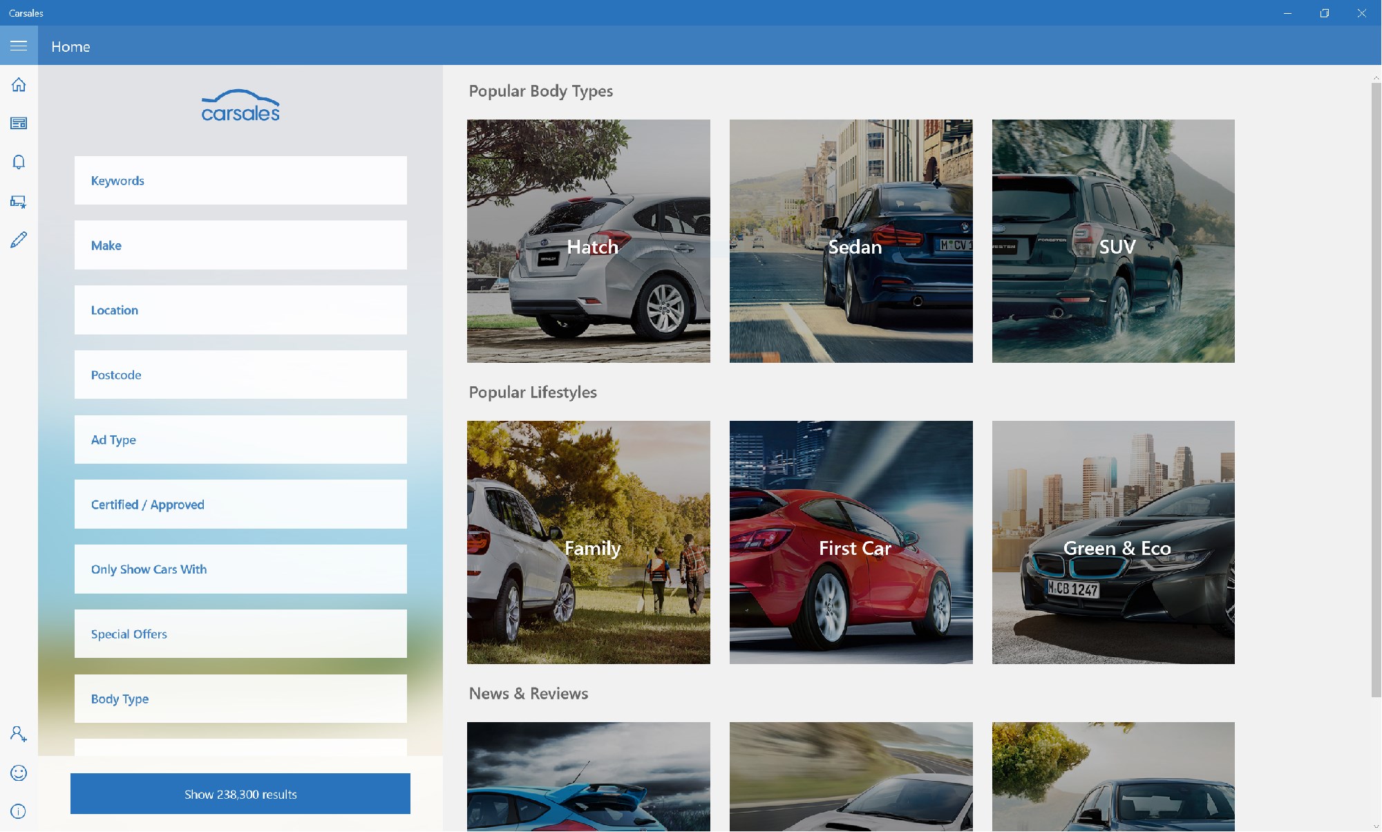 Carsales Windows App