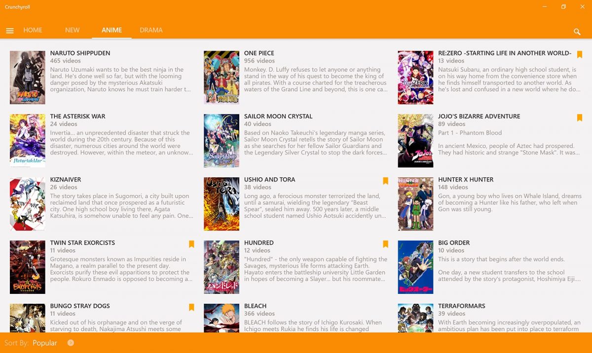 CrunchyRoll Windows Store