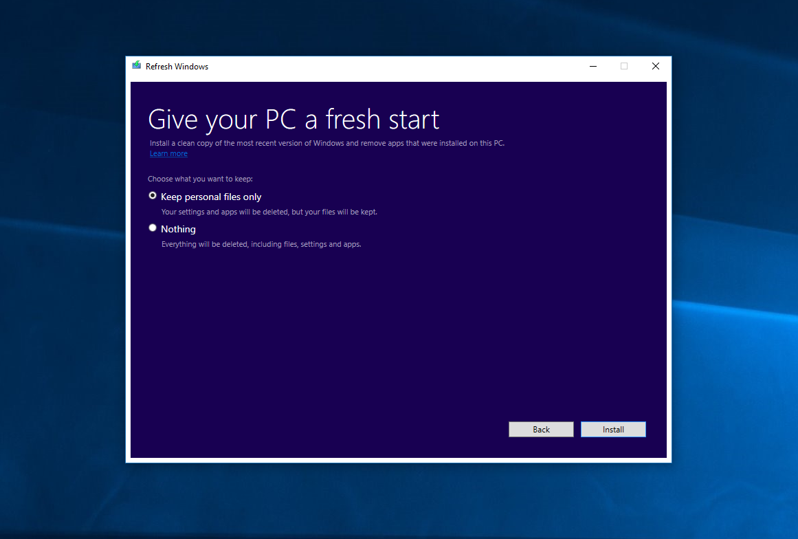 How To Perform A Clean Install Of Windows 10 With The Refresh Tool Images