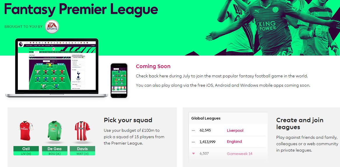 Fantasy Premier League Windows Mobile