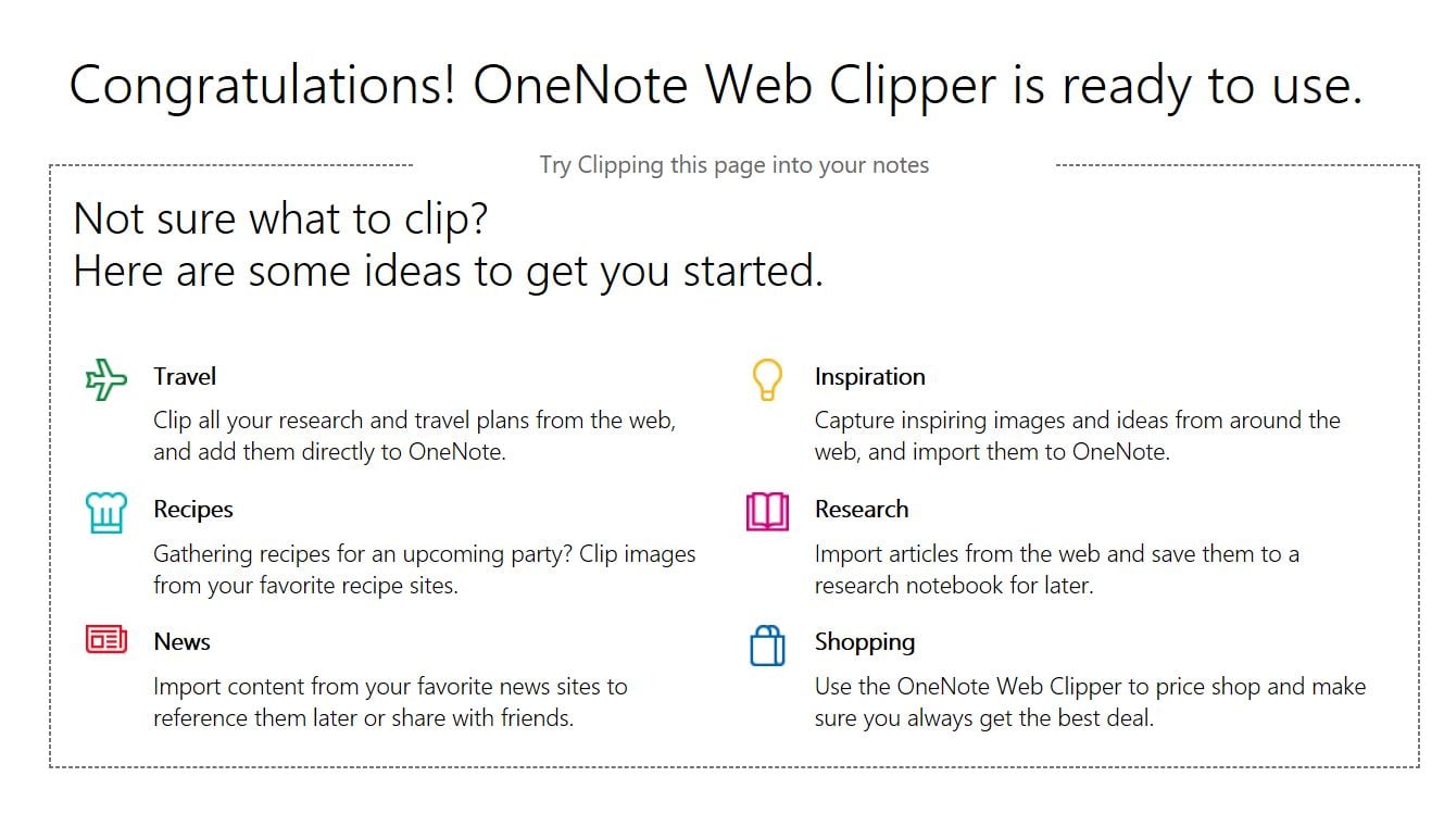OneNote Web Clipper