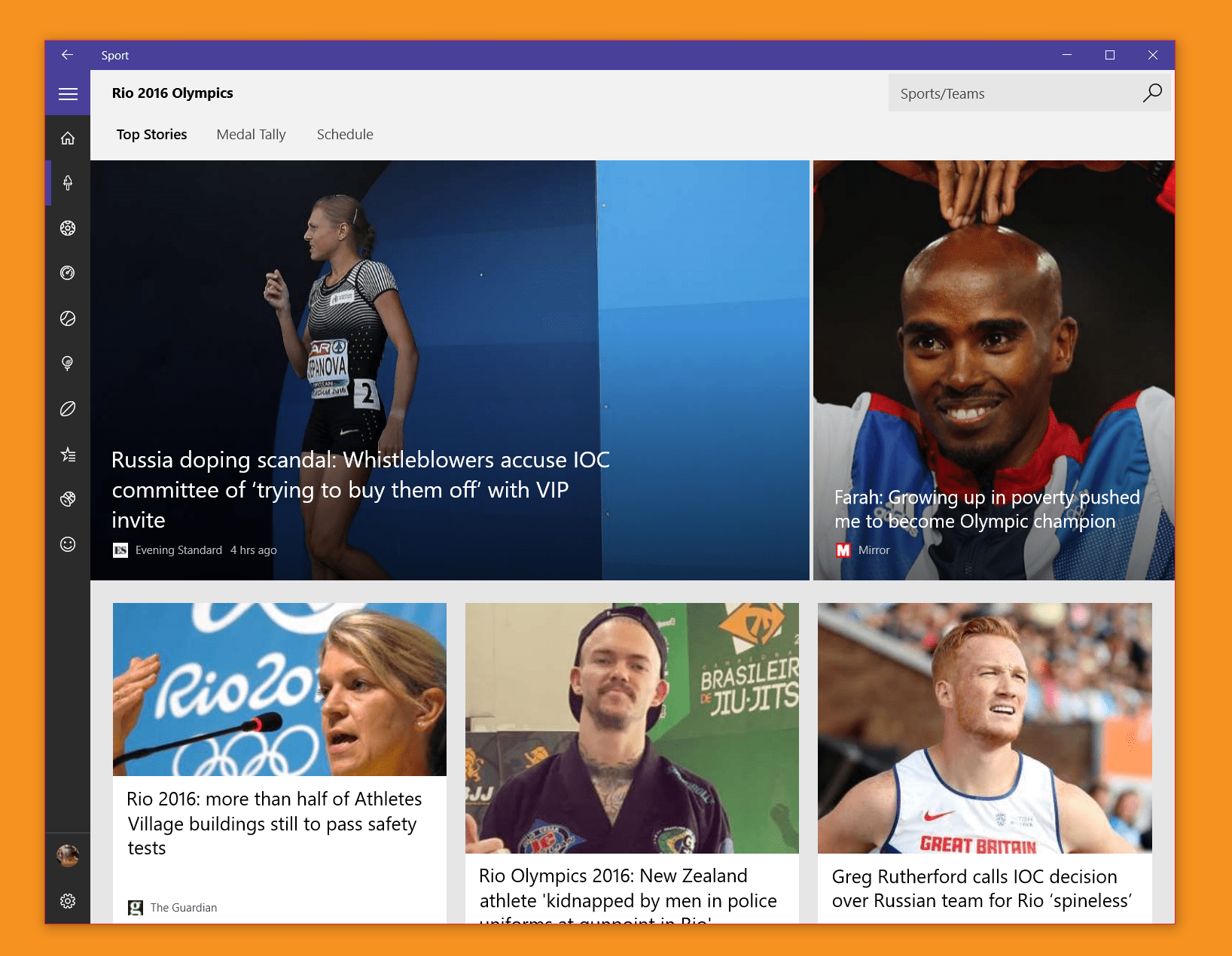 MSN Sports For Windows Updated With Rio 2016 Addition MSN Sports For Windows Updated With Rio 2016 Addition