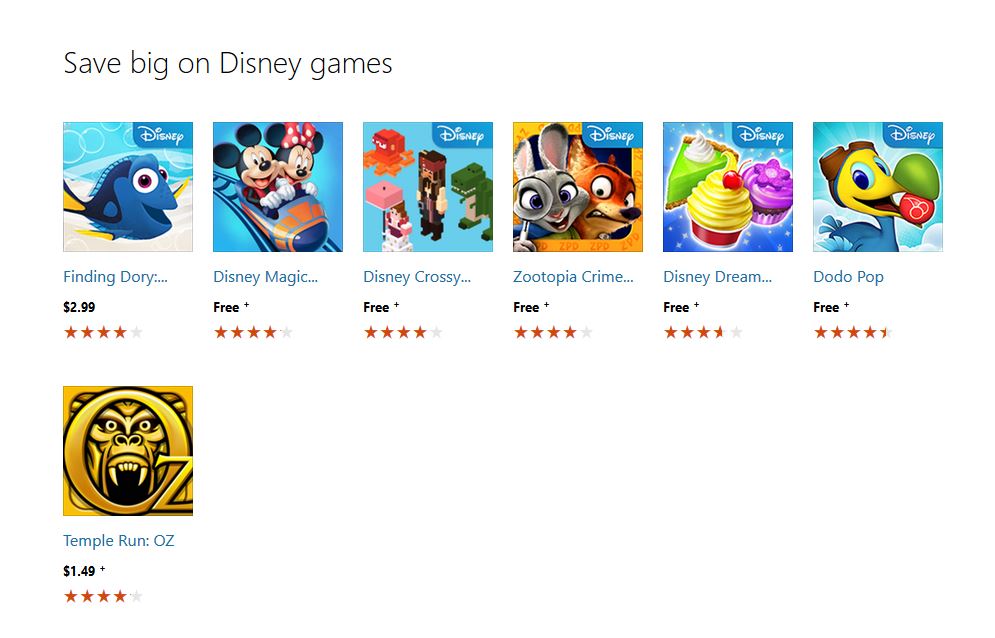 Disney Collection Windows store