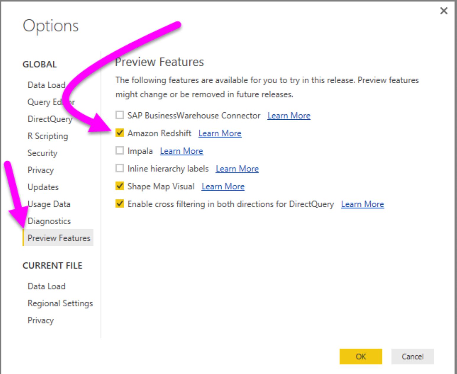 Microsoft Power BI RedShift