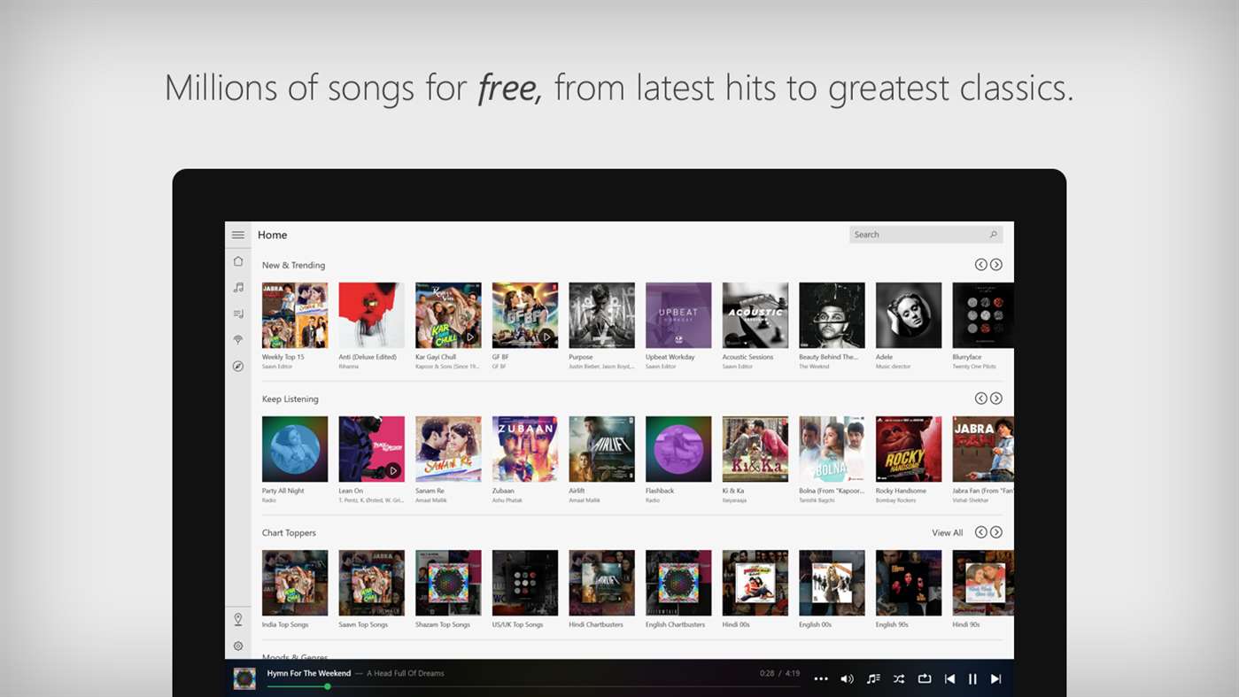 Saavn Windows Store