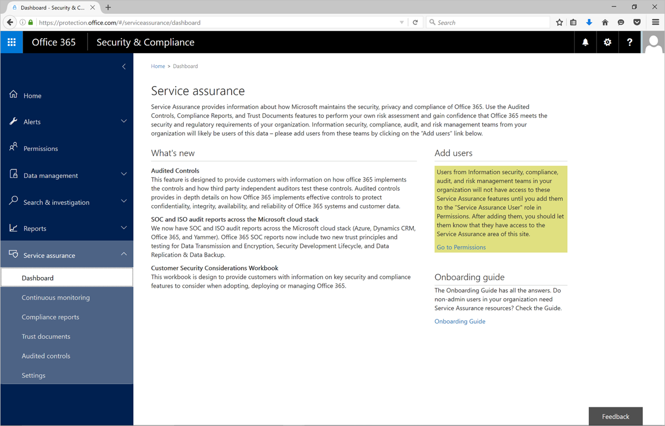 Service Assurance Dashboard