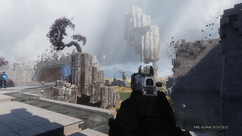 A screenshot from Titanfall 2's training mode, which is a level from the campaign