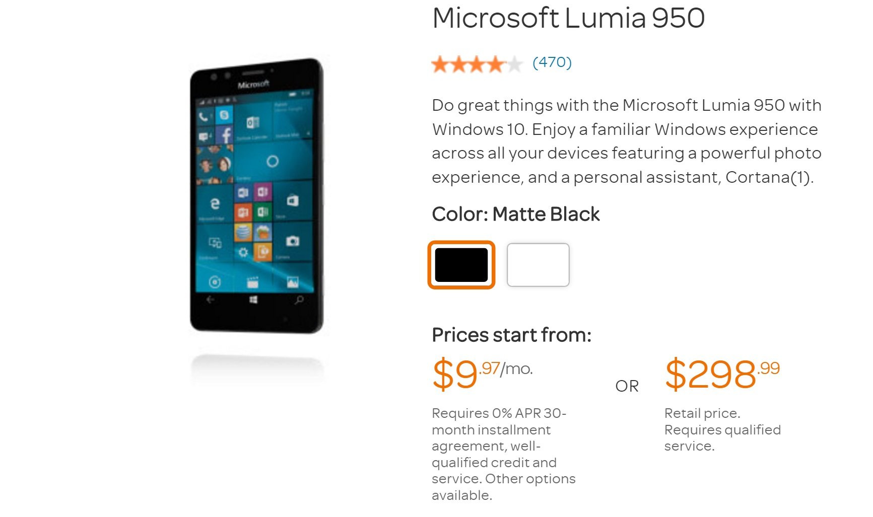 att lumia 950 deal