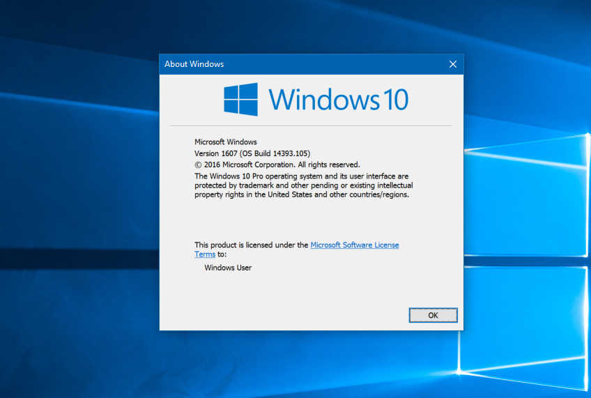 windows 10 versao 1607