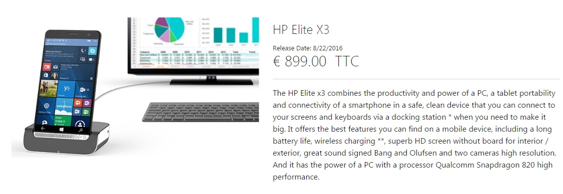 hp elite x3 france