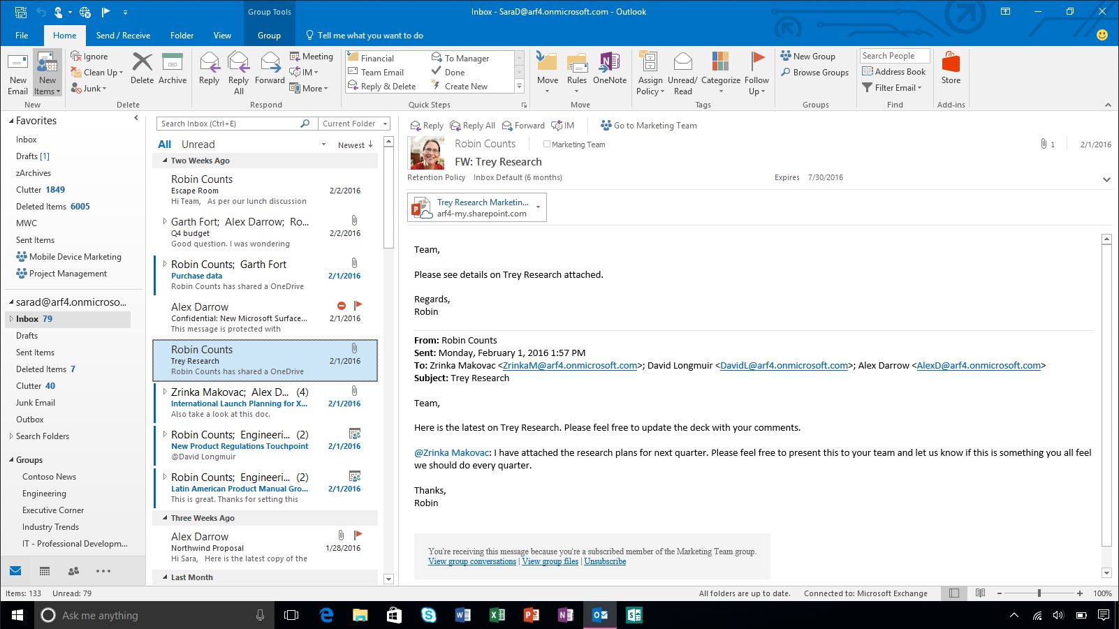 outlook 2016 email