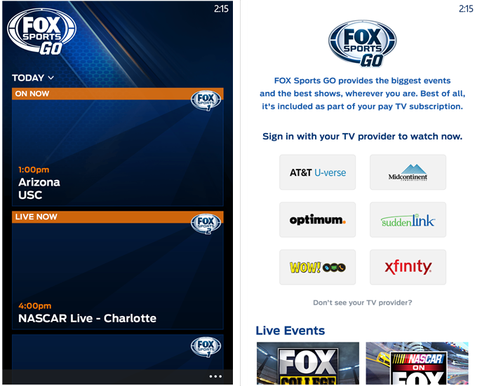 FOX SPORTS GO APP 