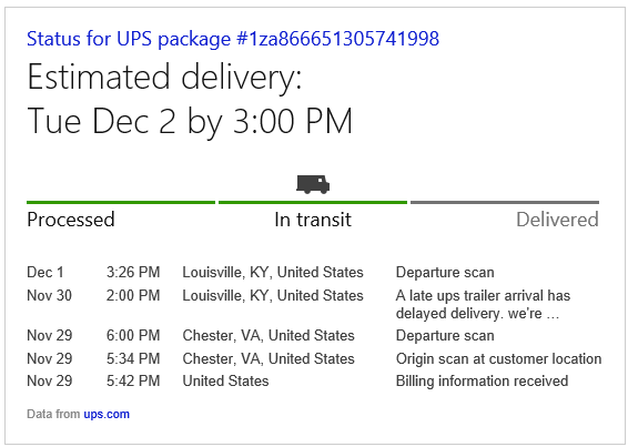 Package and Order Tracking