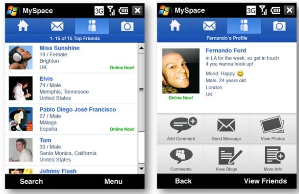 MySpace با Microsoft برای Windows Mobile، silverlight شریک است
