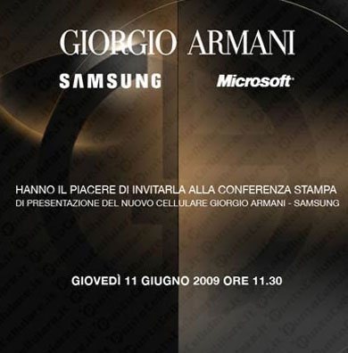 Giorgio Armani Windows Mobile phone coming June 11th?