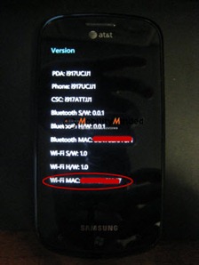 Samsung Focus tip–Easily find you MAC address