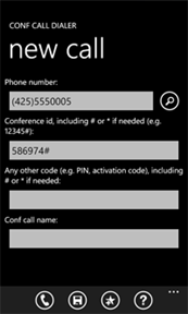 Join conference calls with a single tap with Conf Call Dialer for Windows Phone 7