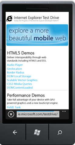 Microsoft Launches Mobile Test Drive Site Similar To Desktop IE Test Drive Site