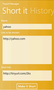 TinyUrl Manager for Windows Phone 7