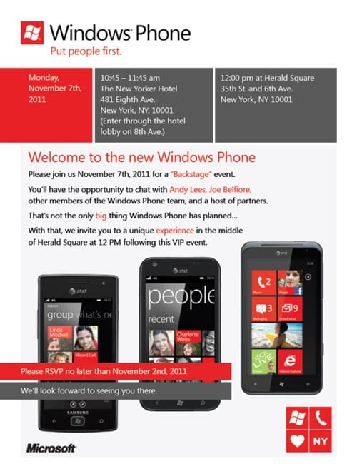 AT&T’s new Windows Phone 7 handsets launching on the 7th November?