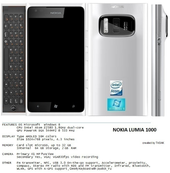 Nokia Lumia 1000 concept runs Windows 8