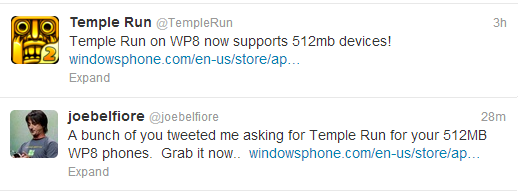 Temple Run WP8 512MB